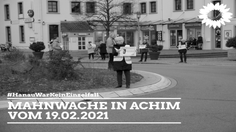 Mahnwache in Achim zum Gedenken der Opfer von Hanau